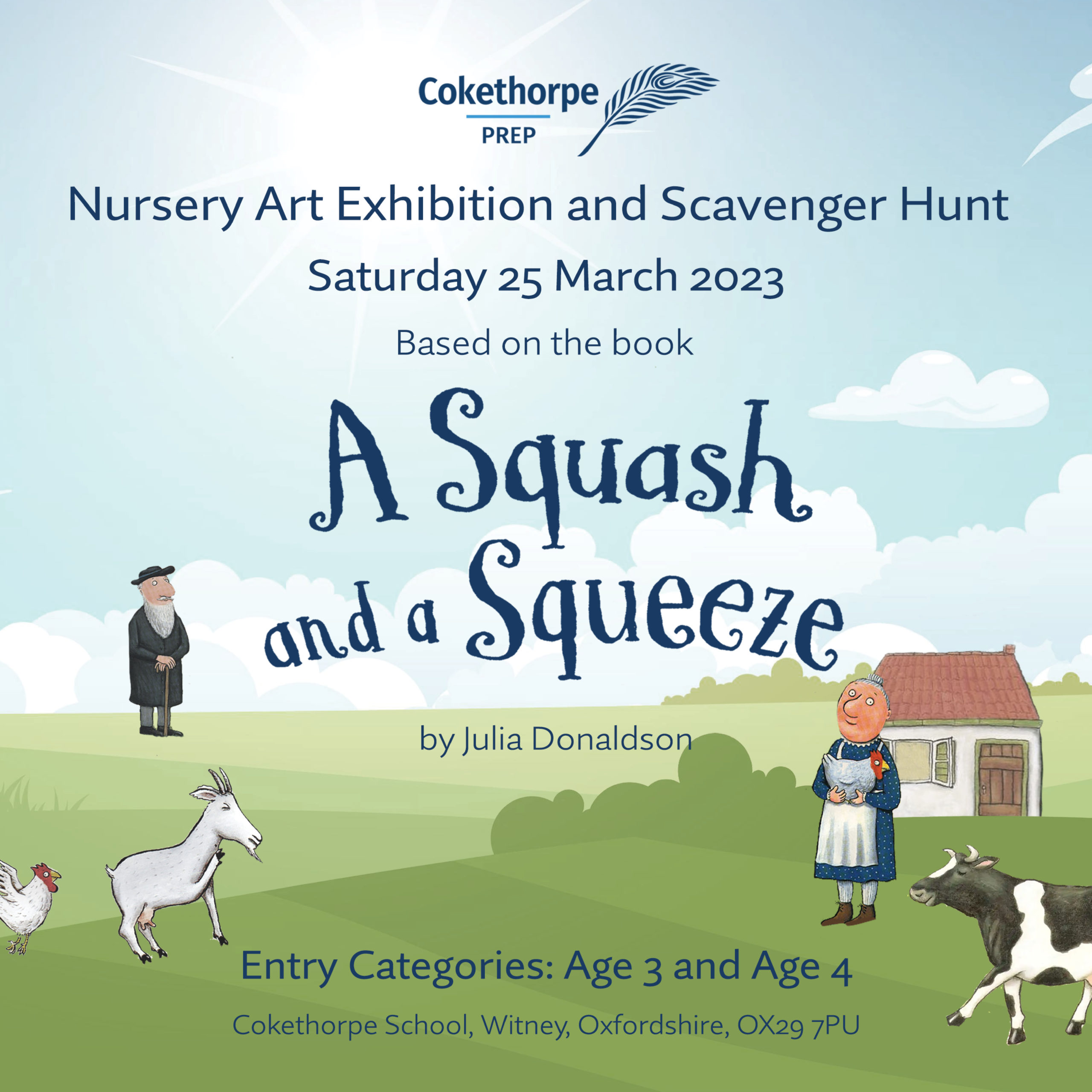 Nursery Art Competition Event 2023 - A Squash and a Squeeze - Julia Donaldson - Whats on at Cokethorpe School