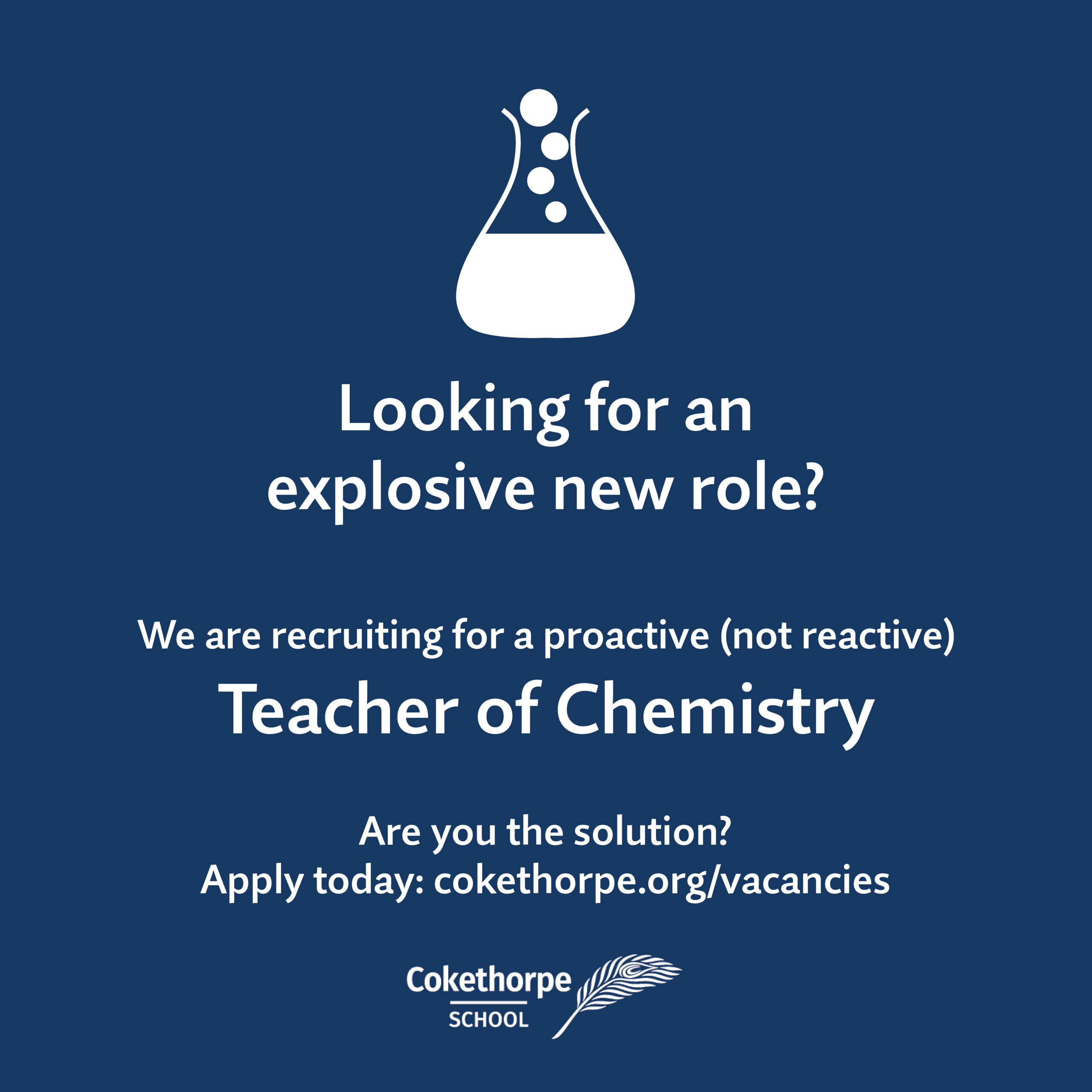 Teacher of Chemistry advert