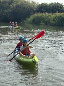 Kayaking at the First Form camp 2023