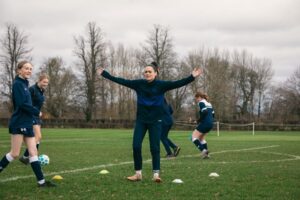 Claire Rafferty coaching Cokethorpe Girls